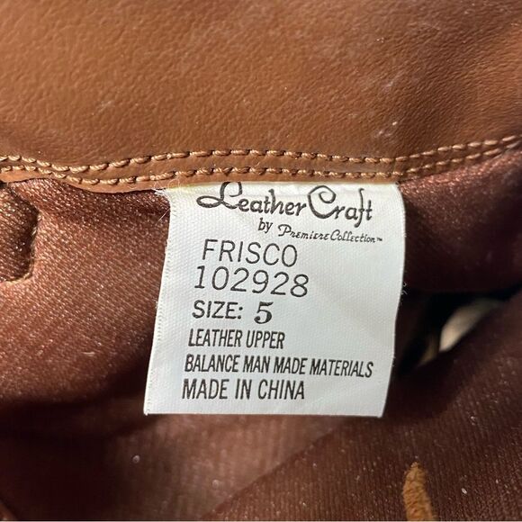 Vintage Leather Craft Fringe Cowgirl Suede Brown Western Boots Women's Size 5 - Picture 3 of 16